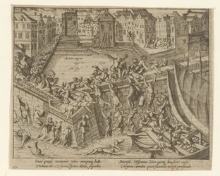 Hiszpańska furia: mieszkańcy uciekają do rzeki Scheldt, 1576 r.