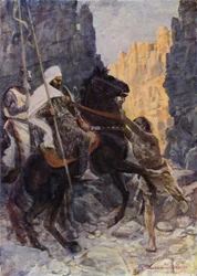 Ilustracja do The Talisman Sir Waltera Scotta (kolor lito)