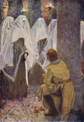 Ilustracja do The Talisman Sir Waltera Scotta (kolor lito)