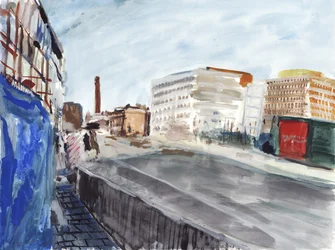 Garratt Lane, Wandsworth, 2019 (akwarela i gwasz na papierze)