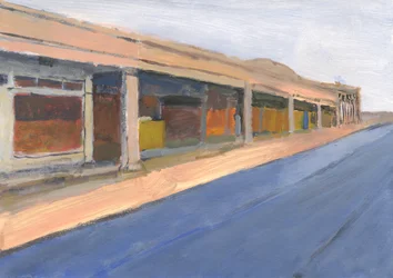 Strip mall 6, 2023 (akryl na papierze)