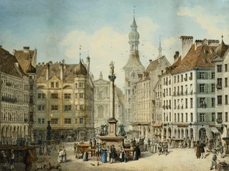 Schrannenplatz, Monachium, 1835