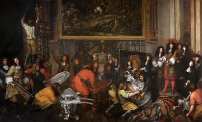 Ludwik XIV odwiedza manufakturę des Gobelins 15 października