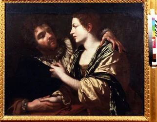 Zakochani. Obraz Simona Voueta (1590-1649). Olej na płótnie, 82 x 100 cm