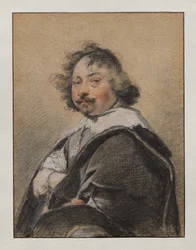 Portret mężczyzny z profilu, zwróconego w lewo