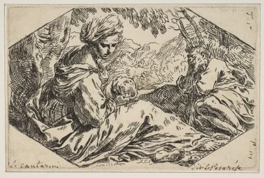 Odpocznij w Egipcie, Maryja trzymająca i patrząca na Dzieciątko Chrystus, podczas gdy św. 1637-1639.