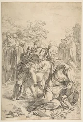 Św. Benedykt egzorcyzmujący demona, ca. 1637-1639.