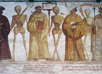 Śmierć z mnichem, fragment z Tańca śmierci