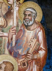Maesta, fragment św. Piotra, fresk z 1315 r