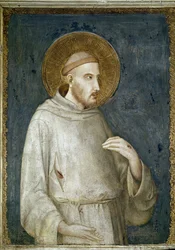 Święty Franciszek z Asyżu, fragment Pięciu świętych - Fresk Simone Martini (ok. 1284-1344)