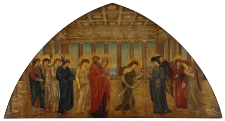Kupidyn i Psyche - Pałacowe Zielone Malowidła - Psyche wkraczające do Portali Olimpu, 1881.