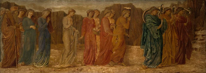 Kupidyn i Psyche - Pałacowe Zielone Malowidła - Król i inni Żałobnicy porzucają Psyche...,1881.