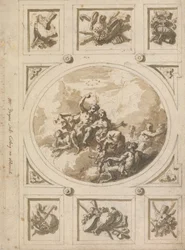 Projekt sufitu w Addiscombe: Bachus i Ariadna