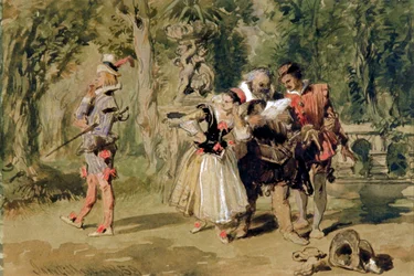 „Sir Andrew Aguecheek pisze wyzwanie”, 1859.