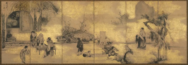 Osiem Nieśmiertelnych Kielicha Wina, później XVIII wiek.