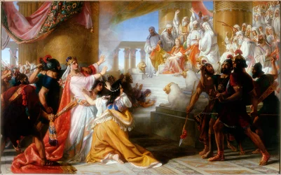 Przerażenie Atalii podczas koronacji Joasza, około 1858