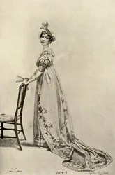 Empirowa suknia noszona w Filadelfii, obecnie w Memorial Hall, 1804, 1903, 1937.