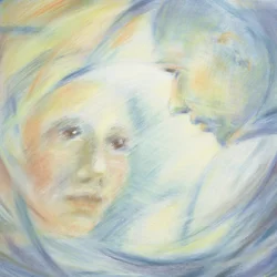 Spotkanie, 2002 (pastel na papierze)