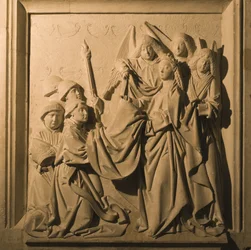 Płaskorzeźba św. Idelfonsa otrzymującego ornat, wnętrze La Mezquita, Cordoba, 1507