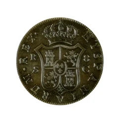 Moneta 8 reali hiszpańskich, kastylijska waluta wybita w Sewilli za panowania Karola IV (1748-1819)