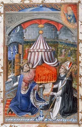 Nabożeństwa rano i wieczorem, z Modlitewnika Alfonsa V Aragońskiego, 1442 (tempera na welinie)