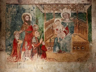 Mural pochodzący z pustelni Ipas (Huerca). XV wiek (fresk)