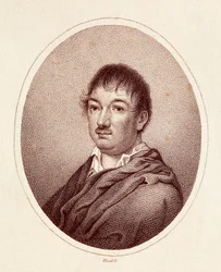 Portret hiszpańskiego pisarza Leandra Fernándeza de Moratína (1760-1828). Rycina z XIX wieku. Biblioteka Narodowa w Madrycie.