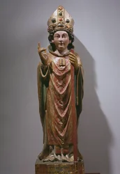 Św. Marcin z Tours, koniec XIV w. - początek XV w. (drewno malowane i złocone)