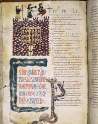 Sobór Hispalense II w 619, strona z Glosas Emilianenses, 992-994 (rękopis iluminowany)