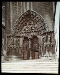 Widok portalu sakramentalnego (sarmental) katedry Santa Maria (Santa Maria) w Burgos
