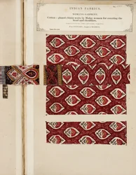 Próbka perkalu glazurowanego bawełną z Poonary, kupiona w Madrasie, z The Collection of the Textile Manufacturers of India, Johna Forbesa Watsona, opublikowana w 1866 roku