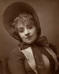 Kate Santley, urodzona w Ameryce brytyjska aktorka, piosenkarka, komiczka i menedżerka teatralna, 1883 r.
