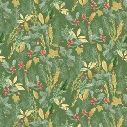 Holiday holly pattern tumma, 2021 (grafiittikynä & digitaalinen) kiillotusaine