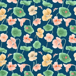 Kolorystyka wzoru Nasturtium Hero nr 2, 2020 (ołówek grafitowy i cyfrowy)