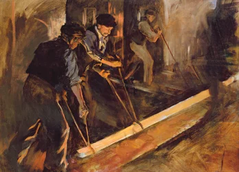 Kucie stali, The Steel Mills (olej na płótnie)