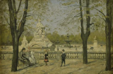 Place de la Concorde, widok z tarasu Tuileries, ok. 1880 (olej na drewnie)