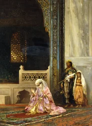 Turecka dama modląca się w Zielonym Meczecie, Bursa, 1878