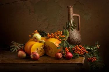Martwa natura przedstawiająca jesienne zbiory
