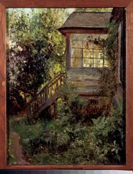 Wiejski dom. Taras. Obraz Stanisława Julianowicza Żukowskiego (Żukowski) (1873-1944), olej na płótnie. Sztuka rosyjska, koniec XIX-XX wieku. Państwowa Galeria Trietiakowska w Moskwie.