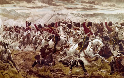 „Szarża Scarlett 300 czyli Ciężka Brygada pod Kominiarką 25 października 1854 r.”, ok. 1890 r.