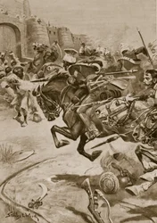 11. Ułanów i Koń Skinnera wjeżdżający Jats do Bharatpur, grudzień 1828 r. (lito)