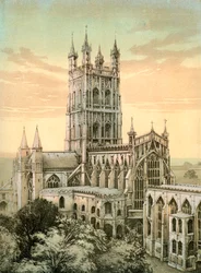 Katedra w Gloucester, Gloucestershire, c1870