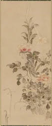 Piwonie i lilie, okres Momoyama lub Edo, 1568-1615.