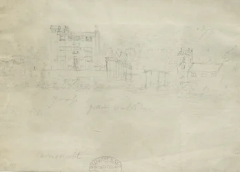 Zamek Caverswall: rysunek ołówkiem, bd [c 1800] (rysunek)