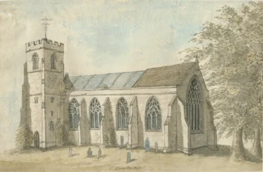 Drayton Bassett Church: malowanie akwarelą, nd[1762-1802]