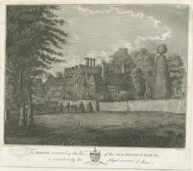Great Barr Village - Old Tudor House: grawerowanie, nd [koniec XVIII w.] (druk)