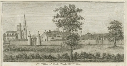 Hamstall Ridware - Kościół i Dwór: grawerowanie, bd [1762-1802] (druk)