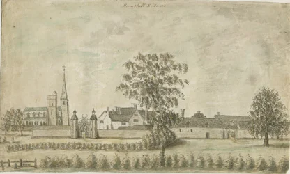 Hamstall Ridware - Kościół i Dwór: akwarela, bd [1762-1802]