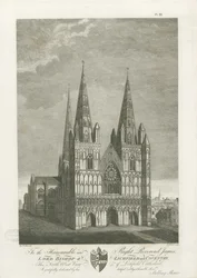 Katedra w Lichfield - Front Zachodni: grawerowanie, bd [1762-1802] (druk)