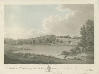Soho - Dom [Matthew Boultona]: grawerowanie, bd [ok. 1798] (druk)